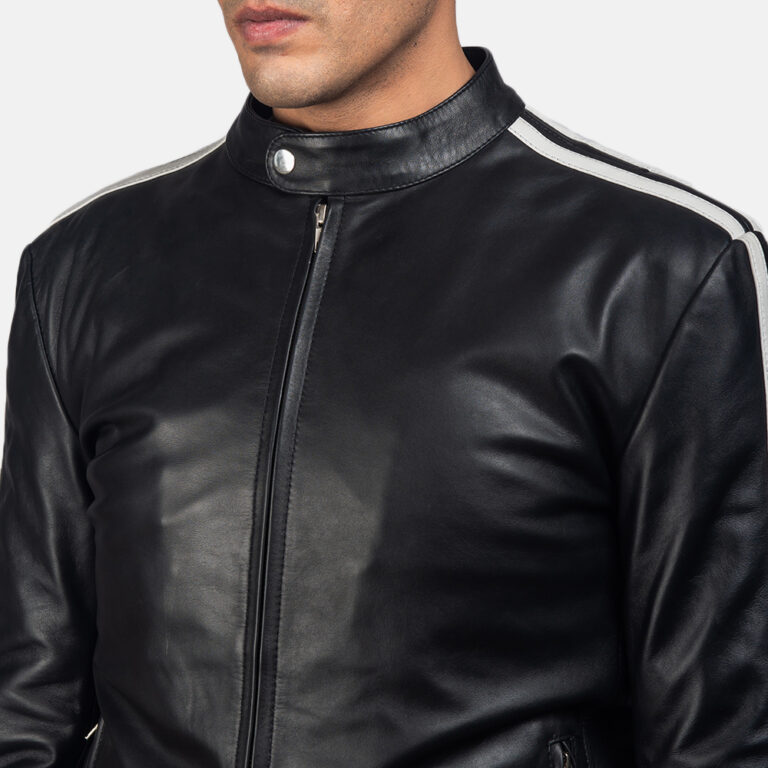 Hank Black Leather Biker Jacket(7-of-7)-2-1531221542793